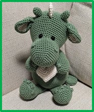Häkelanleitung für Spieluhr "Babydrache Michel" ca 16 cm gross